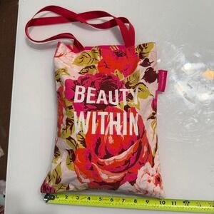 Margot Elena "Beauty Within" Floral Mini Tote Bag • Pink Graphic Gift Bag